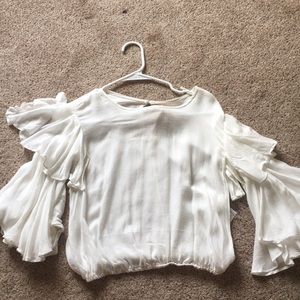 White mid sleeve blouse
